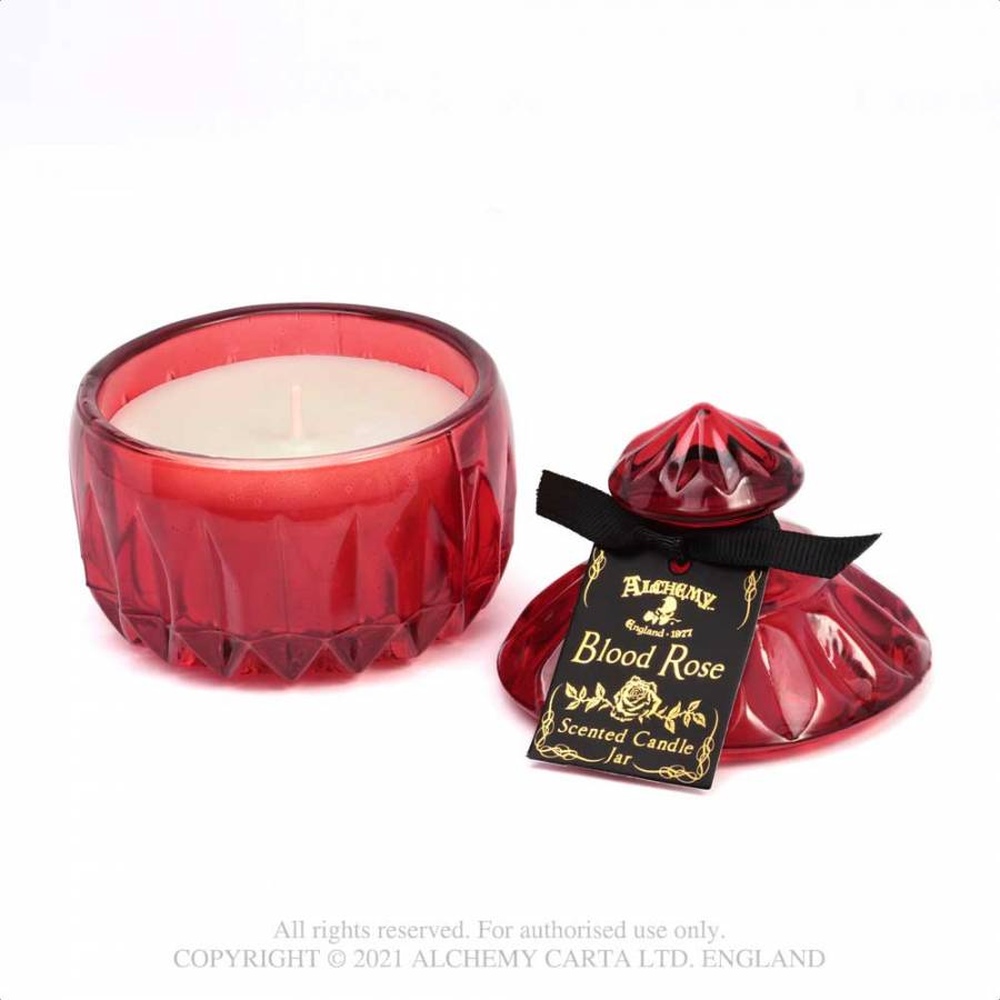 Alchemy - Vintage Scented Candle Jar Blood Rose (Round) Duftkerze - Rot